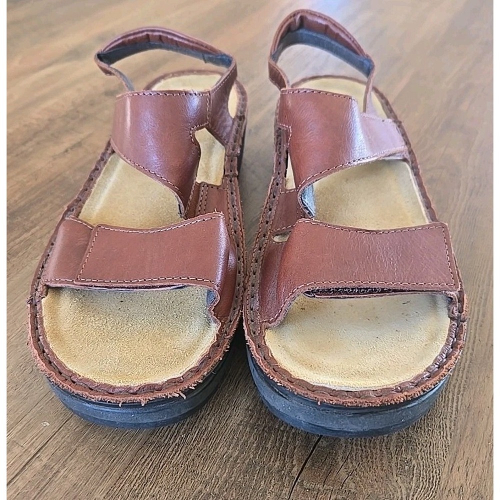 Naot Enid Sandals Open Toe Ankle Strap Brown Leather Womens EUR 39/US 8- 8.5 - Picture 4 of 15